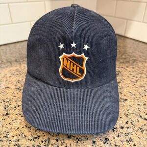 VINTAGE NHL Navy Corduroy Hat with Logo